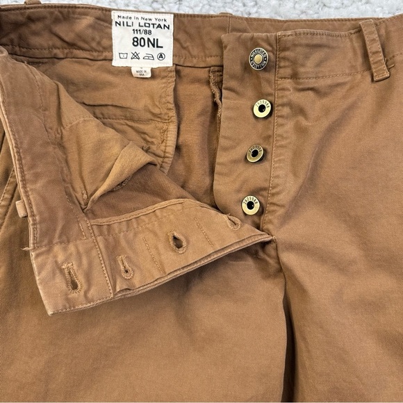 Nili Lotan Tomboy Pant. Button Fly. Brown. Size 4 - Picture 7 of 16